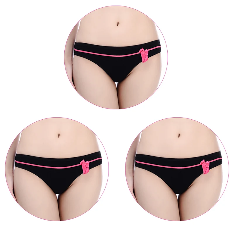3Pcs-Black 3 шт./компл. нижнее белье Для женщин; хлопковые трусы; дышащая обувь; Женские однотонные трусы белье доступная несколько штук - Цвет: 3Pcs-Black