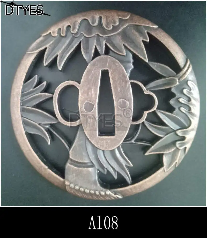 Сплав японские аксессуары для мечей Tsuba Красивая защита для катаны вакизаши Танто 3,2 см ширина(около хабаки) лезвие Al01-Al32 - Цвет: Al08
