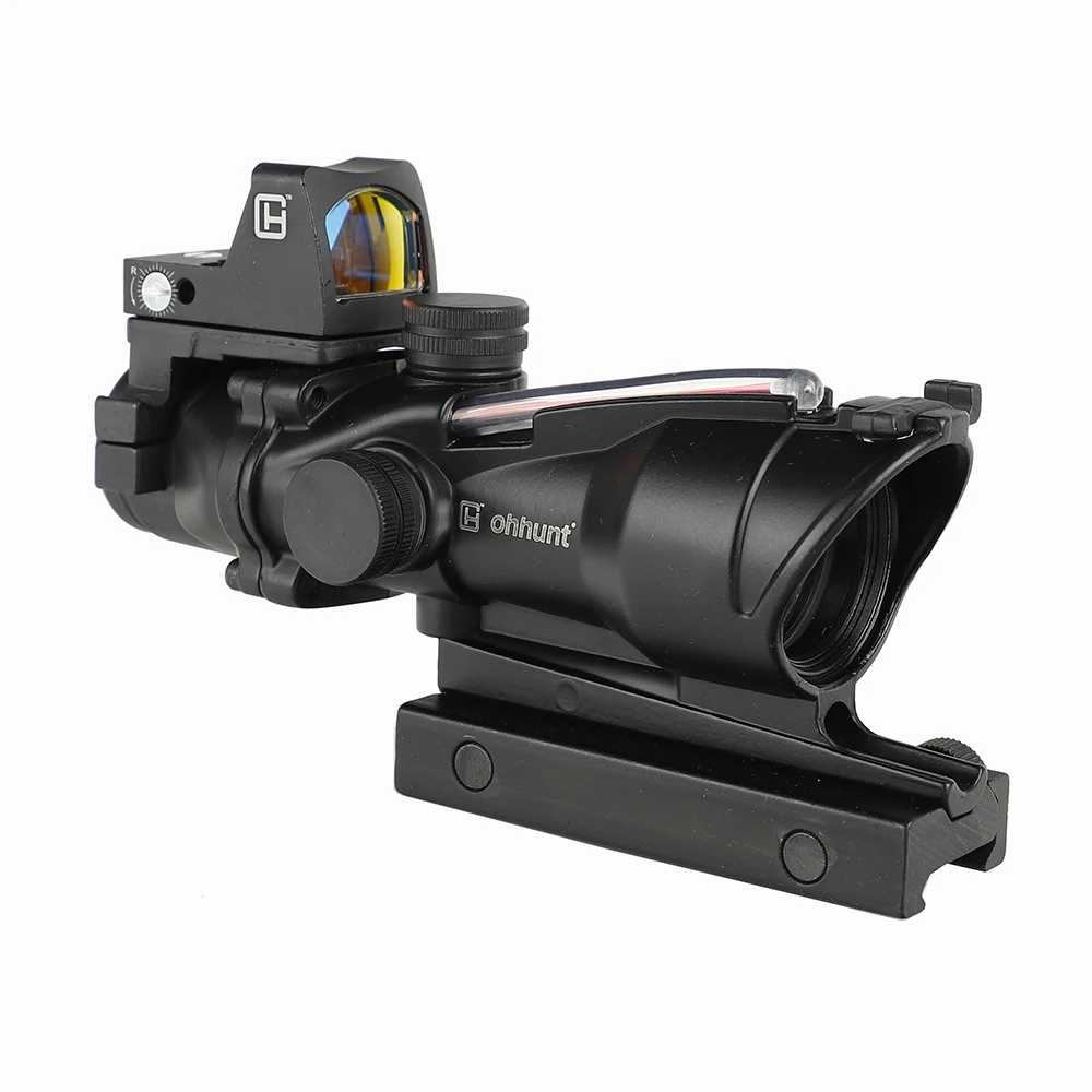 Ohhunt 4X32 Riflescope BDC шеврон сетка настоящий волоконный красный зеленый освещенный прицел с красной точкой зрения для cal. 223. 308 винтовка