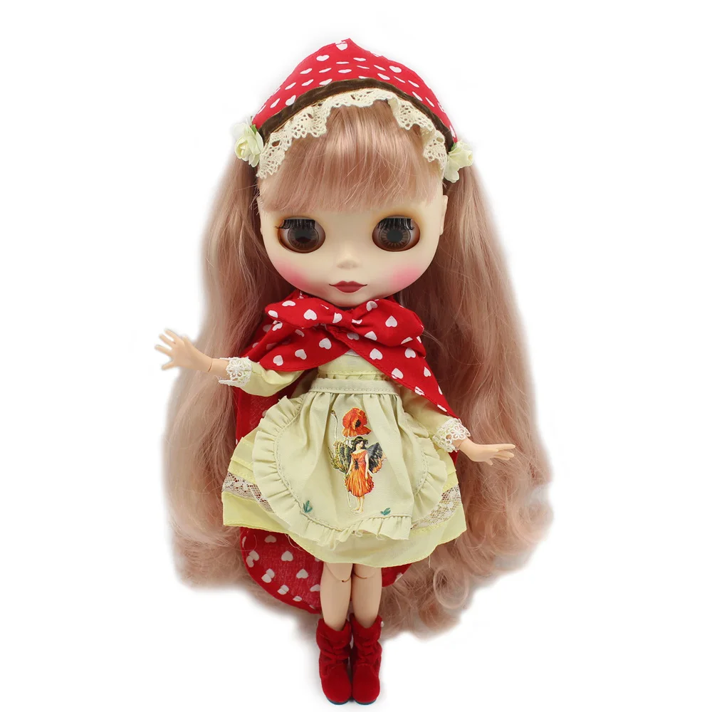 Наряды для куклы ICY DBS Blyth маленькое красное платье шарнирного тела милый Косплей