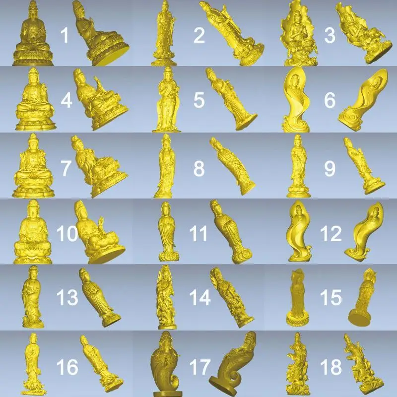 

54 шт. на выбор, модель богини Guanyin _ avalokitesvara 3D STL для 4-осевой резной фигуры, станок с ЧПУ, гравер ArtCam
