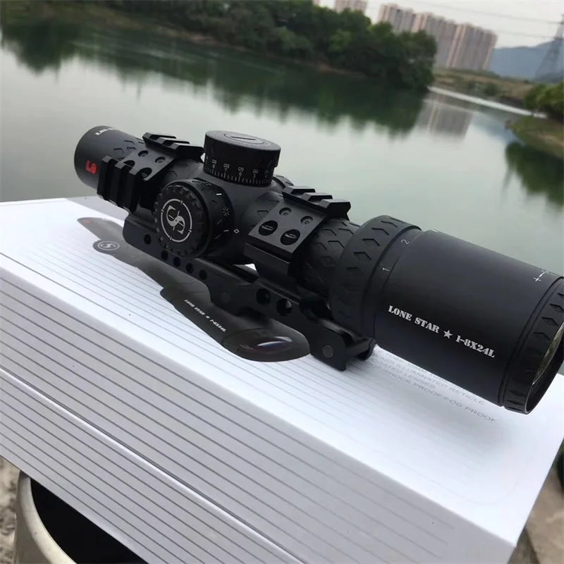 Снайперский LS 1-8X24 WA охотничий компактный оптический прицел тактический прицел Стекло гравированный Сетка Красный llluminate винтовка видеодатчик