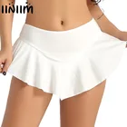 Женский мини-костюм iiniim, фигурные юбки для конькобежцев, танцевальная одежда для взрослых, гимнастический купальник, короткая юбка для клуба