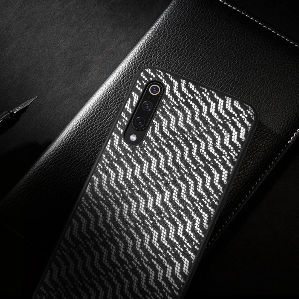 Для Xiaomi mi 9 чехол Nillkin Светоотражающая серия тканая полиэфирная сетка 3D вены чехол для Xiaomi mi 9 mi 9 нескользящий ультратонкий - Цвет: Серебристый