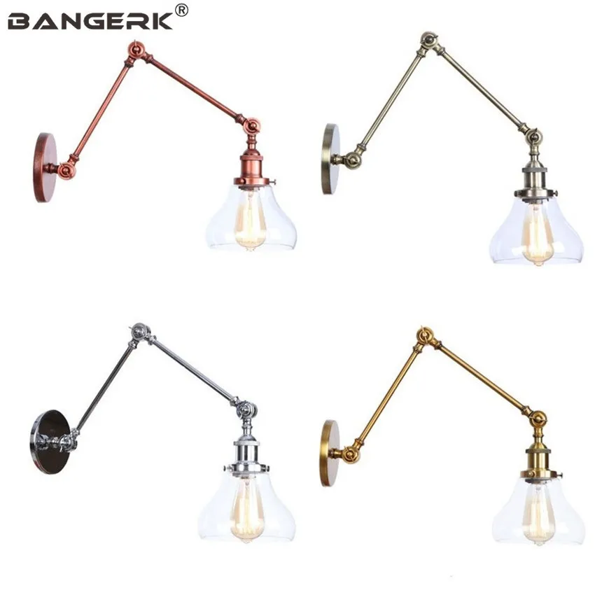 Beste Retro Creatieve Lange Arm Lamp Wandkandelaar Verstelbare Swing LED Wandlamp Industriële Edison Loft Decor Home Verlichting Wandlamp