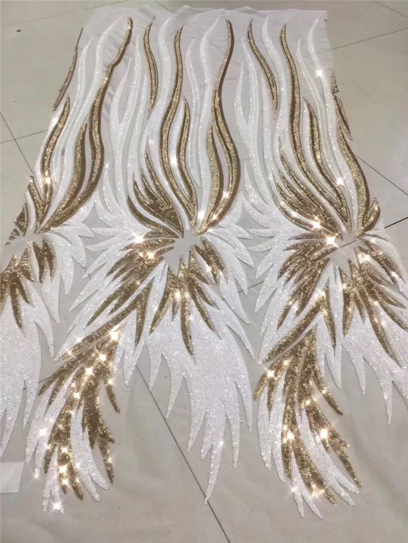 Нигерийские кружевные ткани в sequines платье материал блестка блесток ткань Высокое качество Африканский блесток сетка ткань BZL-12.1925