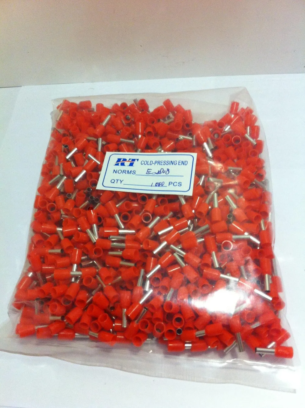 E2508 bootlace наконечник 2.5mm2 AWG 22 электрический терминал Изолированный Шнур концевой