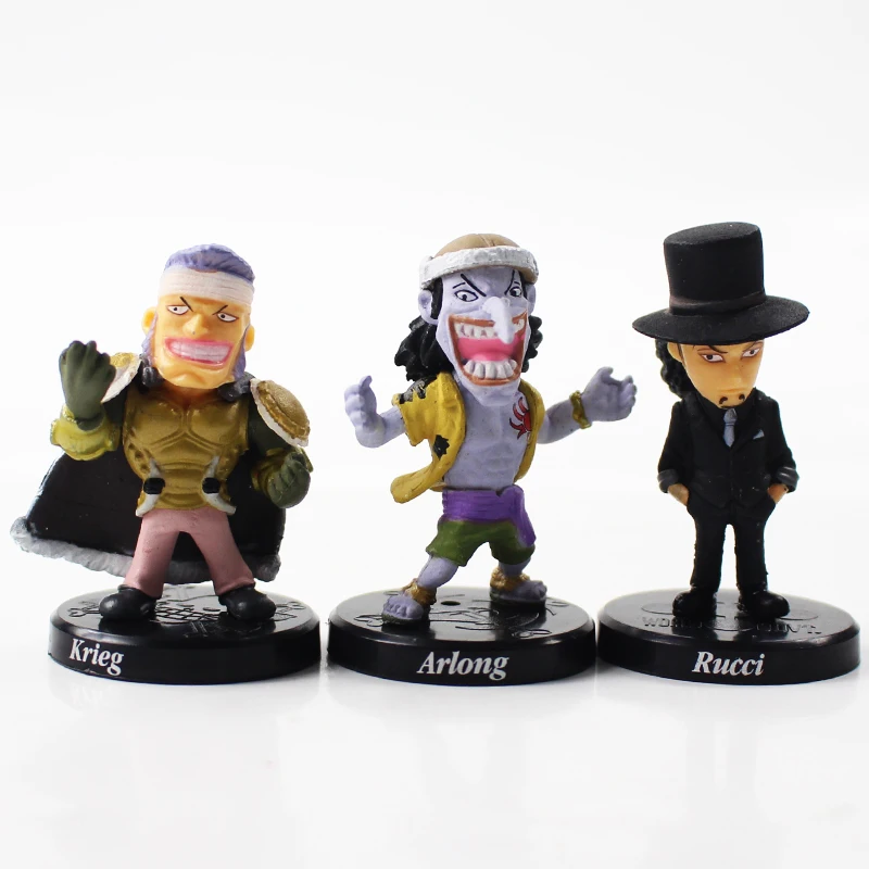 

12pcs/lot 5cm Pirate Captain Luffy Sabo Shanks Crocodile Buggy Wapol Kuro Q Version PVC Figure Collectible Model Toys