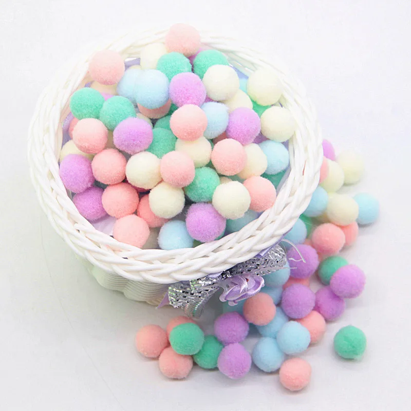 Разноцветные помпоны 15 мм Мягкие пушистые плюшевые Поделки Сделай Сам шар