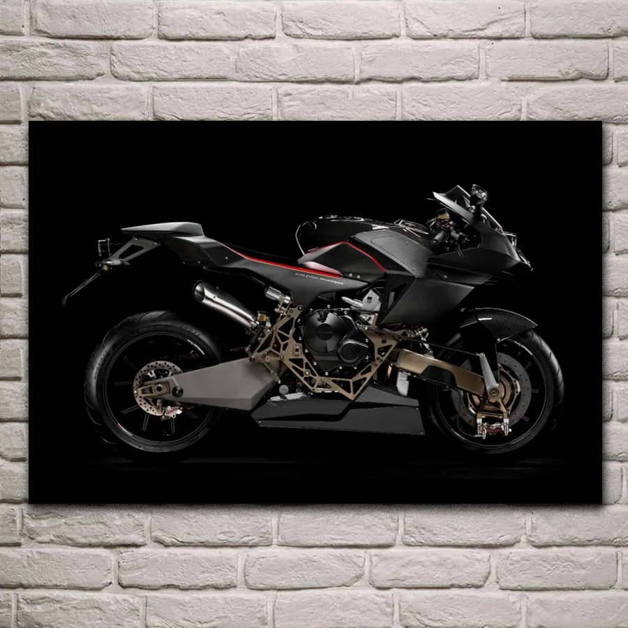 

Cool black m2 race bike motor machine artwork fabric posters on the wall picture home art living room decoration KH472