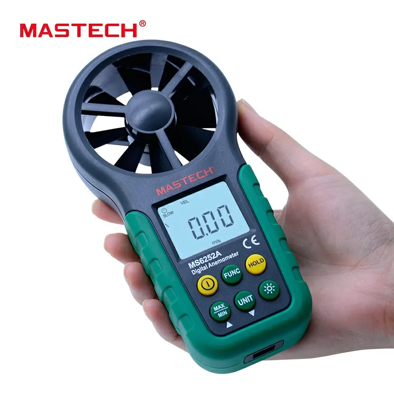 Цифровой анемометр MASTECH MS6252A измеритель скорости ветра с держателем данных и ЖК