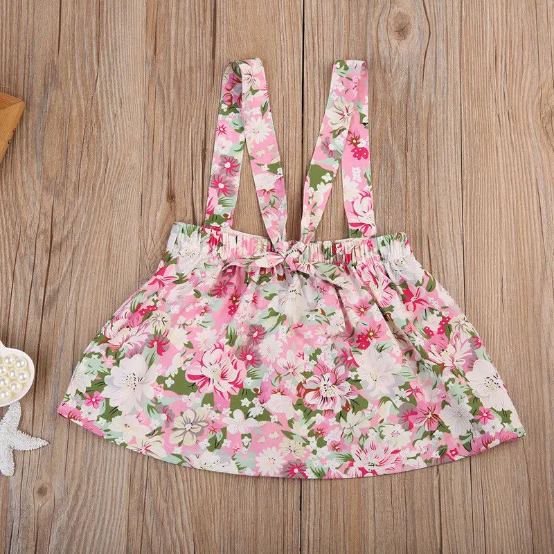 Новинка 2017 брендовая одежда для новорожденных младенцев маленьких девочек Цветочная юбка пачка с ремешками