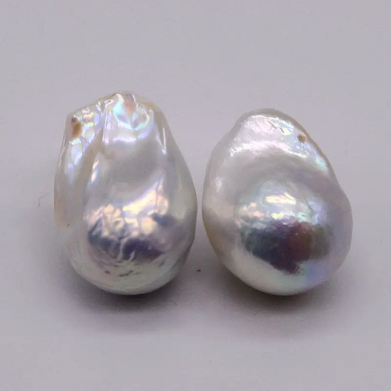 

Baroque earrings, white luster, irregular natural freshwater pearls, 925 sterling silver, ladies pearl earrings