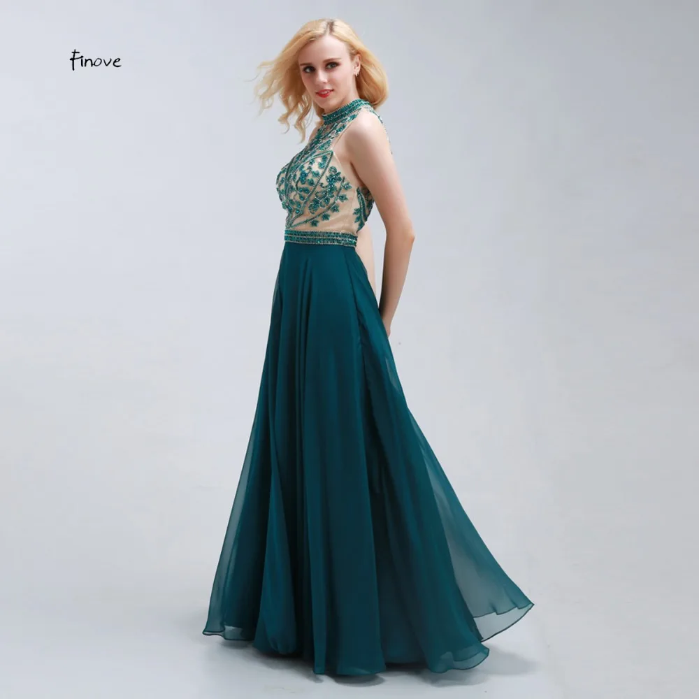 Длинные шифоновые платья для выпускного бала 2020 без рукавов с бусинами длиной до