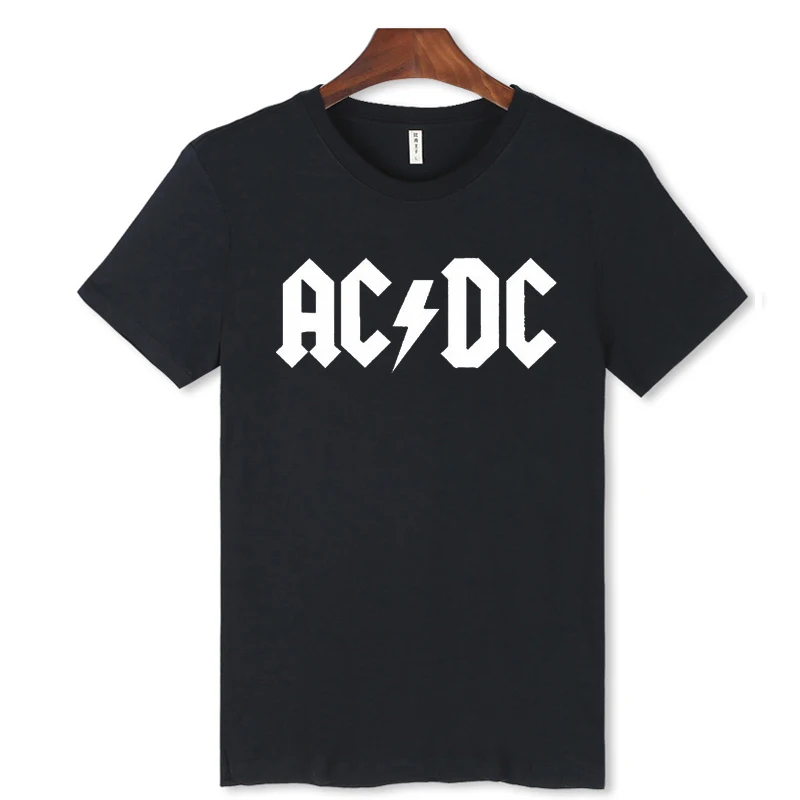Ac/DC y negro camiseta бланка де hombre con 2016 hombres moda marca camisetas ан Случайные Хлопка Футболка
