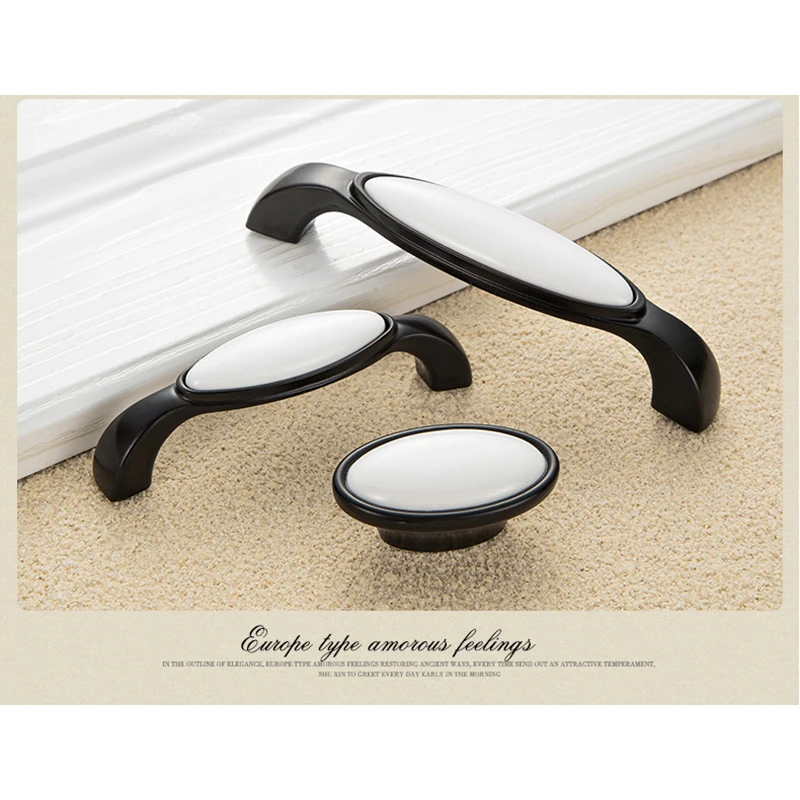 Черно белые керамические дверные ручки выдвижные ящики современные кухонные и