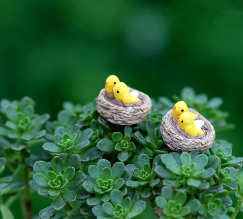 Птица с гнездом фигурки миниатюрная Статуэтка лестницы для мини сказочного сада