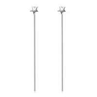 100 925 sterling silver fashion little star long tassels stud earrings for women jewelry wholesale birthday gift drop shipping