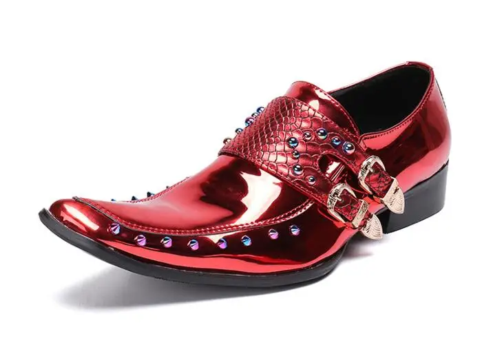 Stylish men's leather wedding shoes Derby business casual askew red comfortable breathable | Обувь