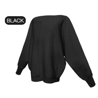 Black Детские осенне-зимние теплые топы для балета, свободные Джемперы для девочек, одежда для балета, пуловеры с рукавами «летучая мышь», вязаный свитер - Цвет: Black