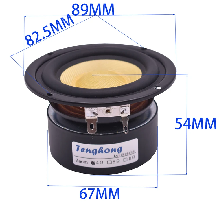 Tenghong 1 шт. 3 дюймов стекловолокна аудио Динамик 4/8Ohm 25W СЧ НЧ-динамик громкого Динамик дома Театр Hi-Fi книжная полка Динамик s