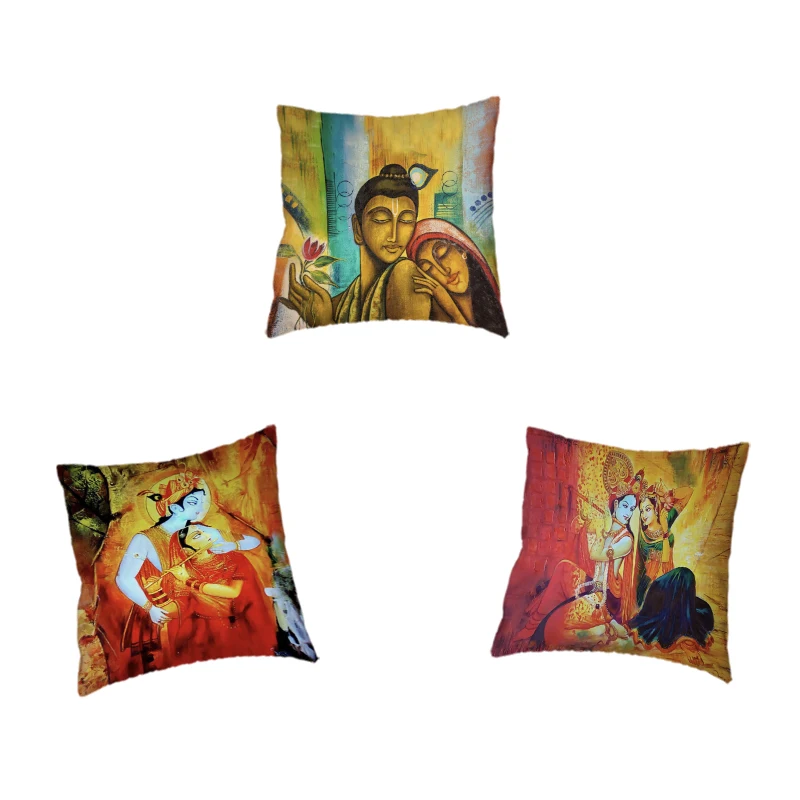 Индийская статуя Будды картина маслом абстрактный стиль наволочка японская