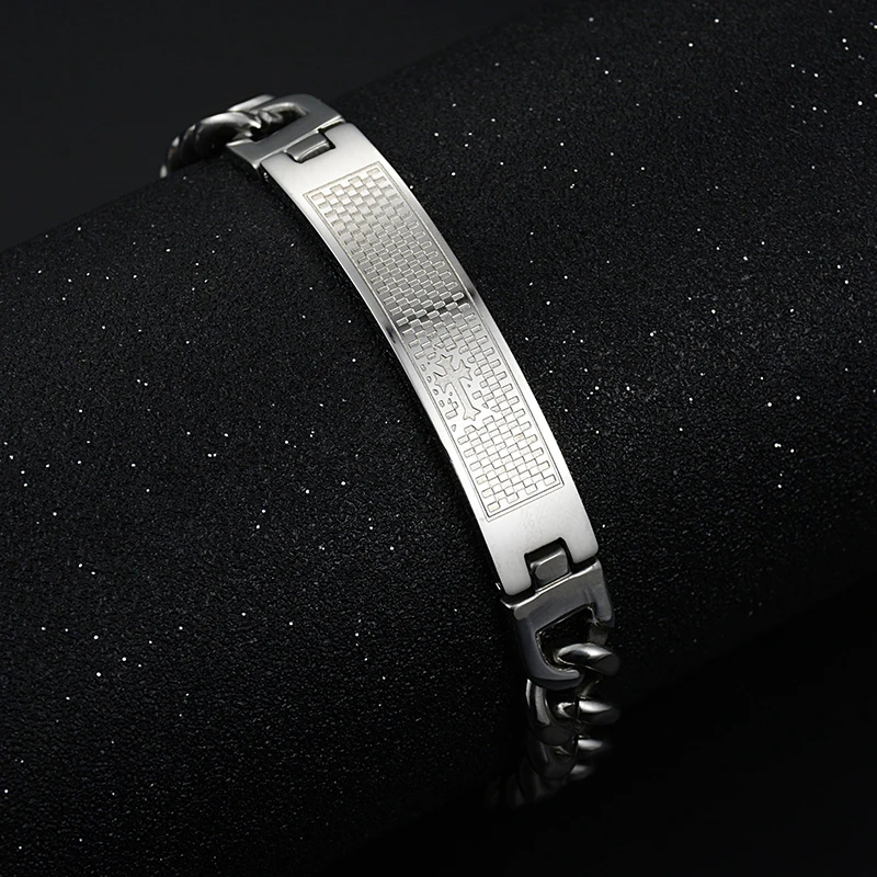 Браслет из нержавеющей стали в стиле панк 2017|snap button|biker bracelethand chain |