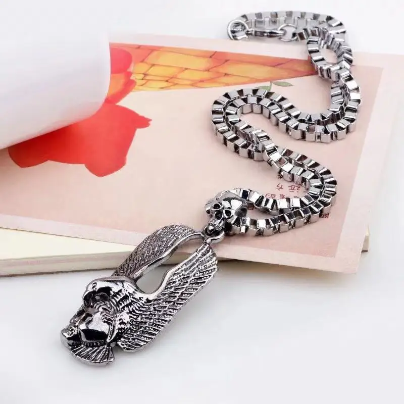 2019 Новая мода коробка цепи большой орел череп мужская сталь кулон ожерелье