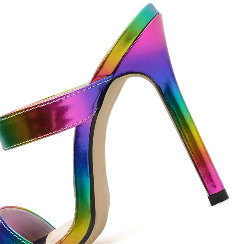 Miula/женские сандалии на каблуках тапочки из качественного полиуретана яркие