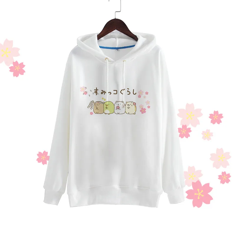 Harajuku повседневные Kawaii мультфильм женские толстовки Япония Корея милый аниме
