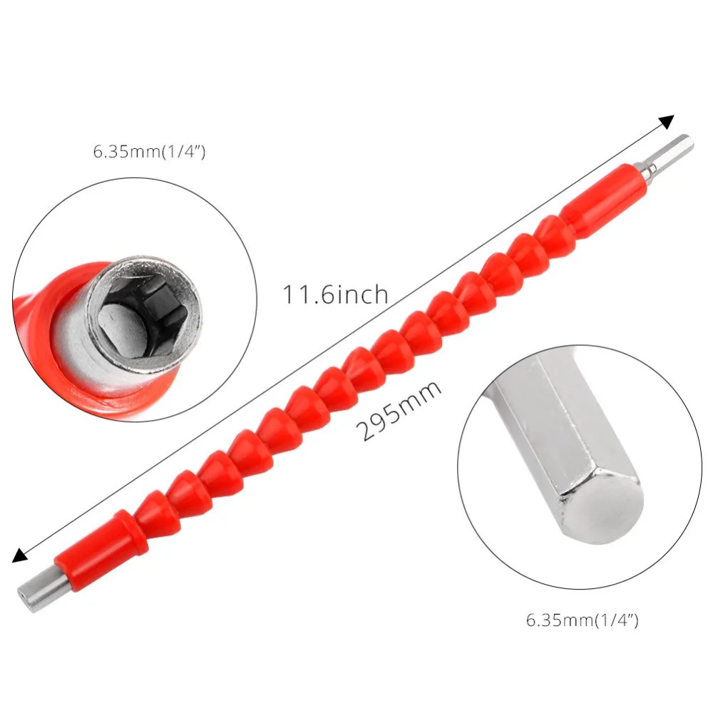 DIYFIX 295 мм 1/4 &quotшестигранный электронный сверлильный гибкий вал мягкий удлинитель