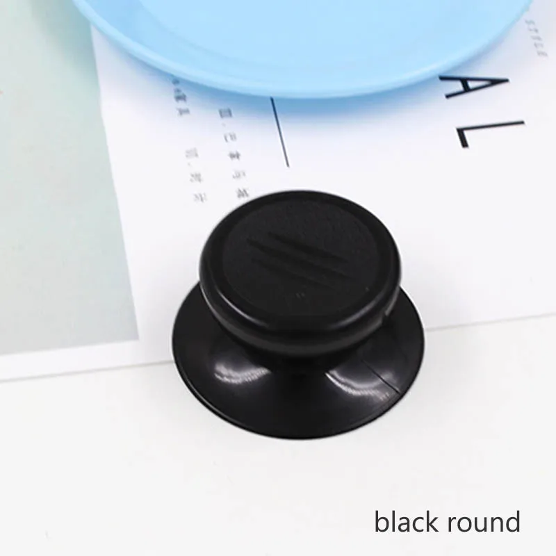 black round Кухонная утварь котелок кастрюля крышка кухонная посуда ручка для кастрюли квадратная круглая удерживающая Крышка для ручек ручка винт Замена рукоятка - Цвет: black round