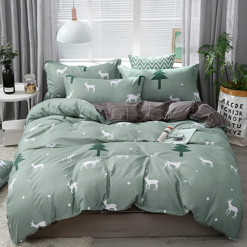 

Solstice Home Textile Forest Deer Tropic Duvet Cover Pillowcase Bed Sheet Child Teen Girl Colorful Bedding Cover Set 3-4Pcs/Sets