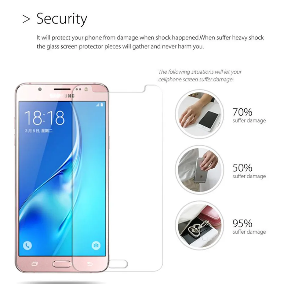 9H Tempered glass for samsung j5 j7 j3 2017 screen protector Samsung J1 J3 J5 J7 2016 J2 Prime protective film | Мобильные телефоны