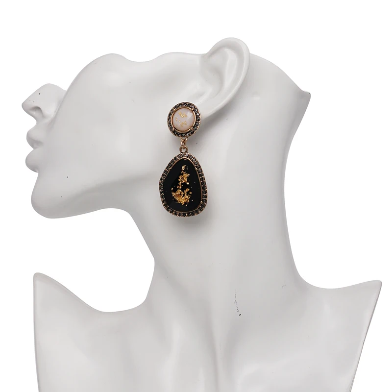 Черные крупные серьги-каффы с завесами новой моды на оптовых условиях, хорошего качества, 2 цвета для женщин.