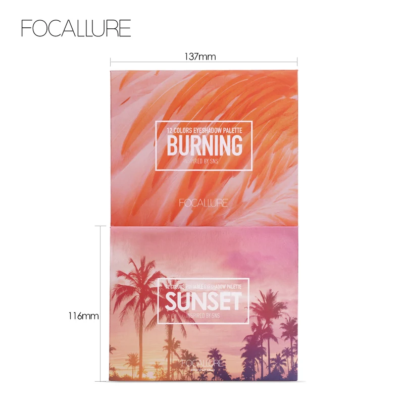 

FOCALLURE Eyeshadow Waterproof Cosmetic With Brush and Mirror Long-lasting Eye Makeup Summer Eye Shadow