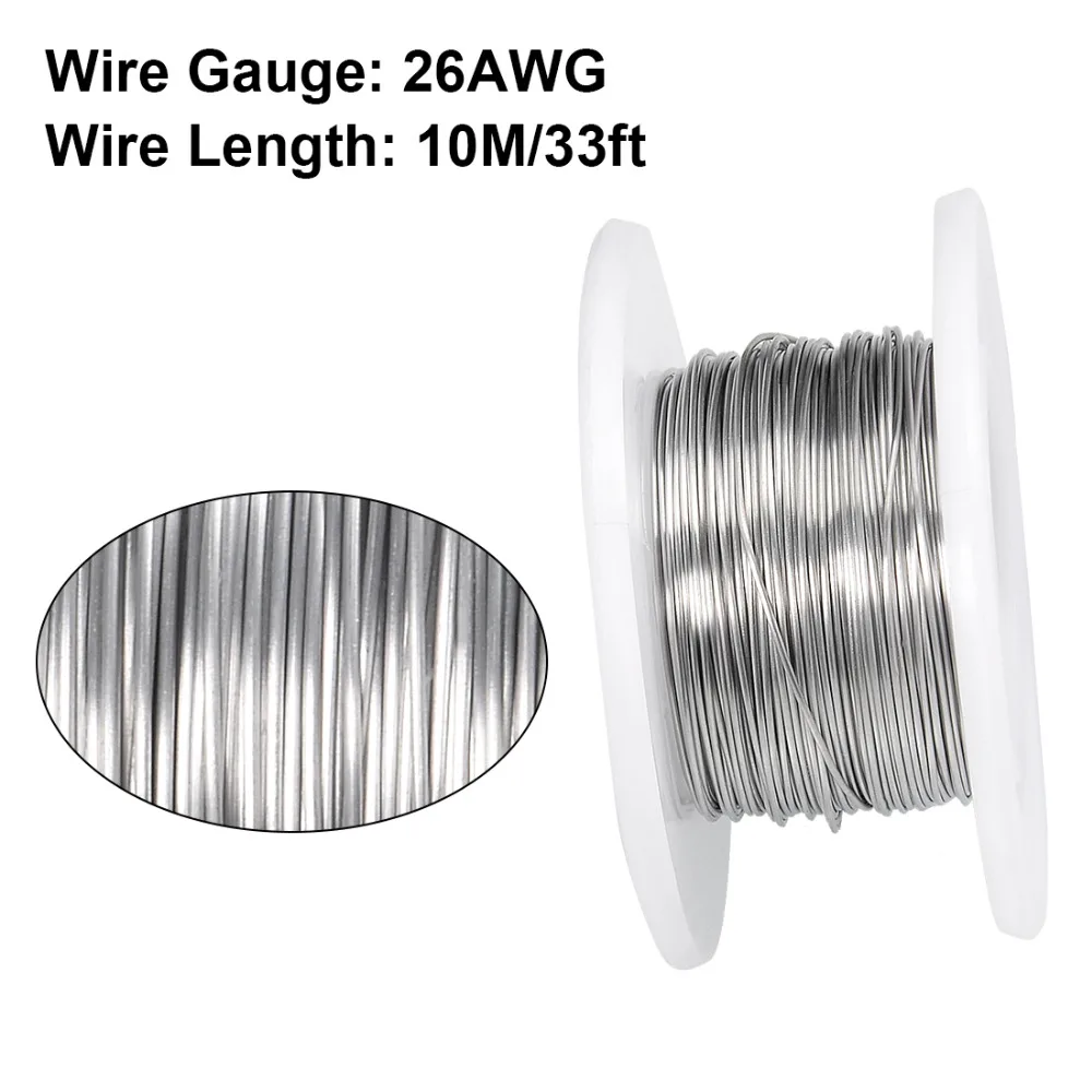 UXCELL 1 шт. нагревательный провод нихромовый резистор 27AWG 26AWG 24AWG 22AWG 21AWG Сверхтонкий провод для нагревательных элементов длительный срок службы