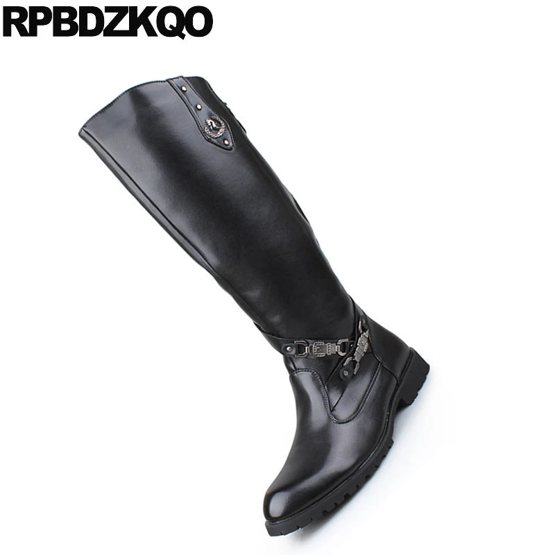 Высокие водонепроницаемые ботинки для верховой езды военные черного цвета