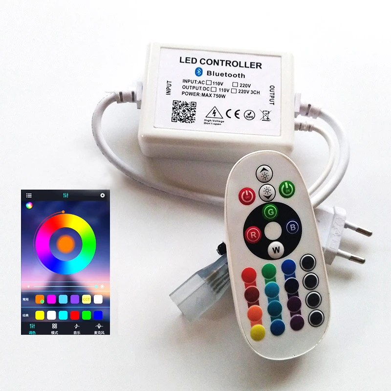Bluetooth контроллер для светодиодных лент SMD 220 110 3528 В переменного тока|Контролеры RGB|