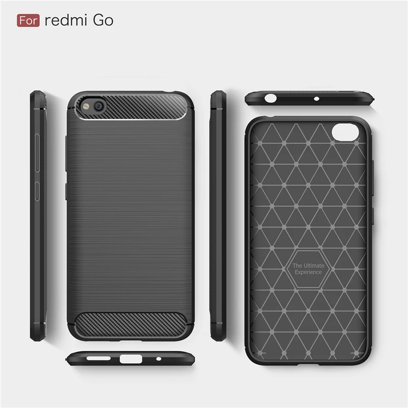 Carbon Fiber Cover For Xiaomi Redmi GO Case Rubber Bumper Silicone Phone Cases Back 5.0&quot | Мобильные телефоны и