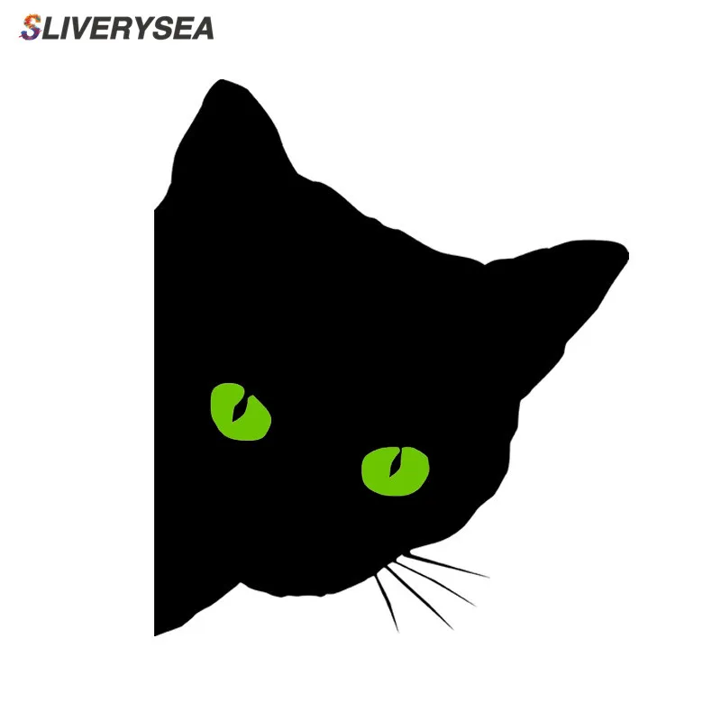 SLIVERYSEA Веселая Автомобильная наклейка в виде кошки забавная на автомобиль Latoptop