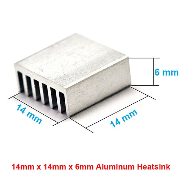 14x14x6mm En-Labs, новинка, 20 шт, серебро, 14x14x6 мм, алюминиевый радиатор радиатора для процессора, графического процессора, электронного чипсета, рассеивания тепла - Цвет лезвия: 14x14x6mm