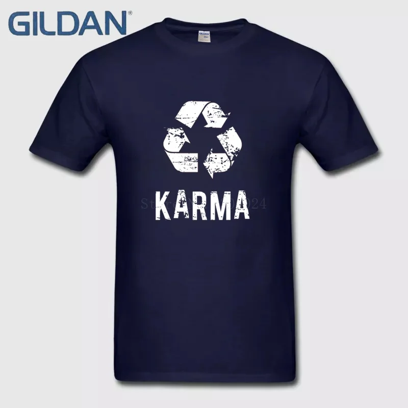 Личность Camisa Karma возвращается стильный серый футболка Для мужчин короткий рукав