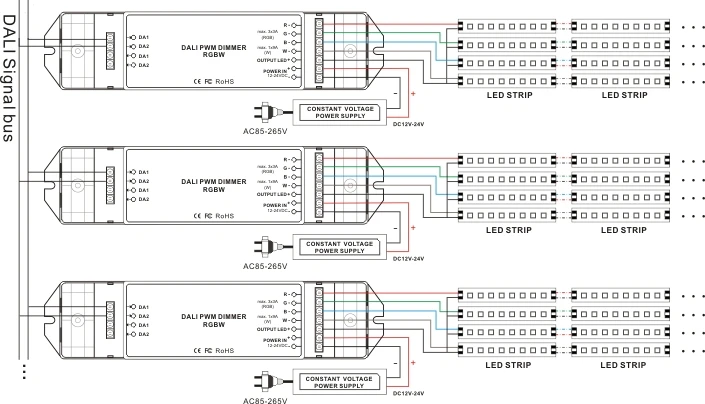 BC-344 постоянной Напряжение 4 канала RGBW дали затемняя драйвер dc12-24v RGB: 3A/CH * 3 Вт: 9A/CH 1