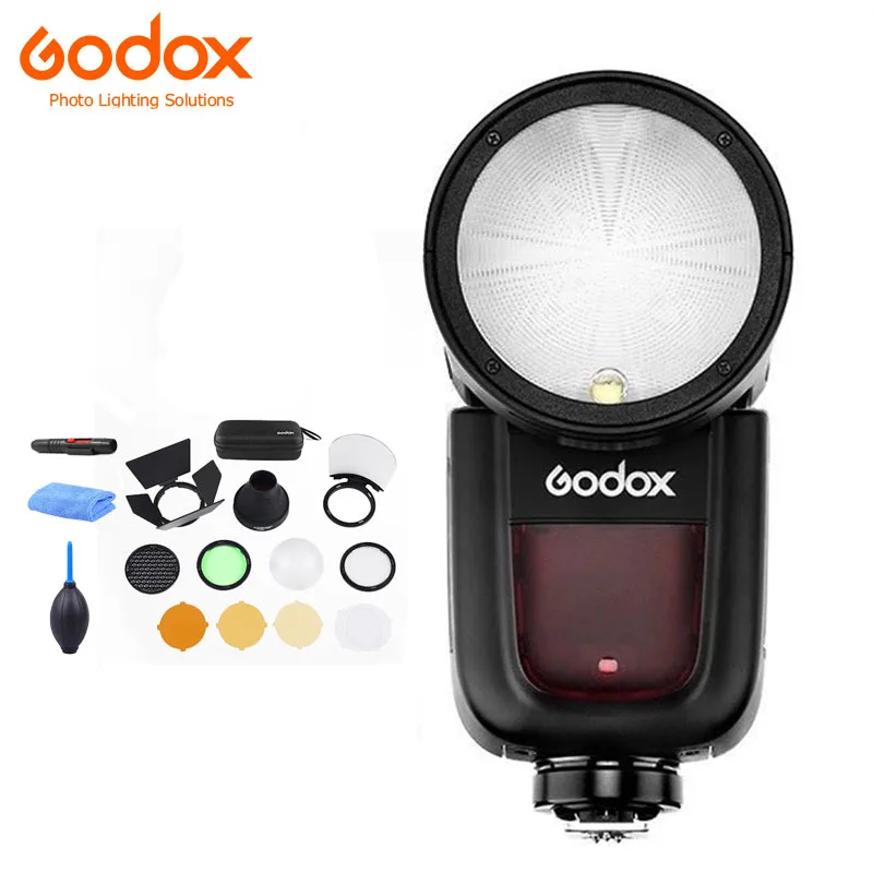 Godox V1 флэш-V1C V1N V1S ttl 2,4G Беспроводной Беспроводная система X 1/8000 s HSS 2600 mAh литиевая батарея Вспышка Speedlite для цифровой зеркальной камеры Canon Nikon sony - Цвет: V1 and  AK