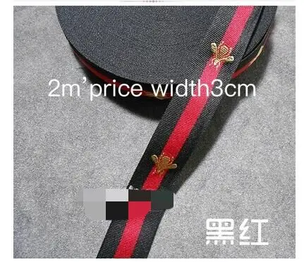 Black red 3 cm wide DD стиль пчелиное кружево, кружево, зеленый, красный и черный, декоративный шнурок, Высококачественная подарочная упаковочная веревка, лента ткацкая лента - Цвет: Black red 3 cm wide