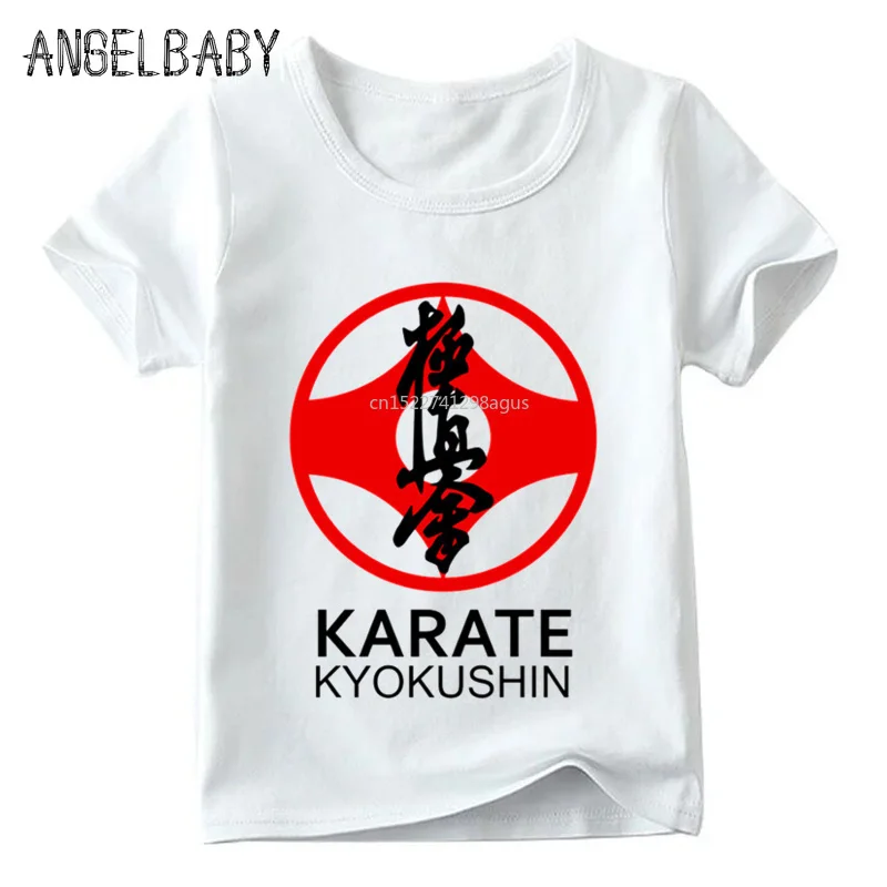 Children Kyokushin Karate Kanji and Symbol T shirt Baby Boys/Girls Summer Top Short Sleeve shirts Kids Casual Clothes HKP699 |
