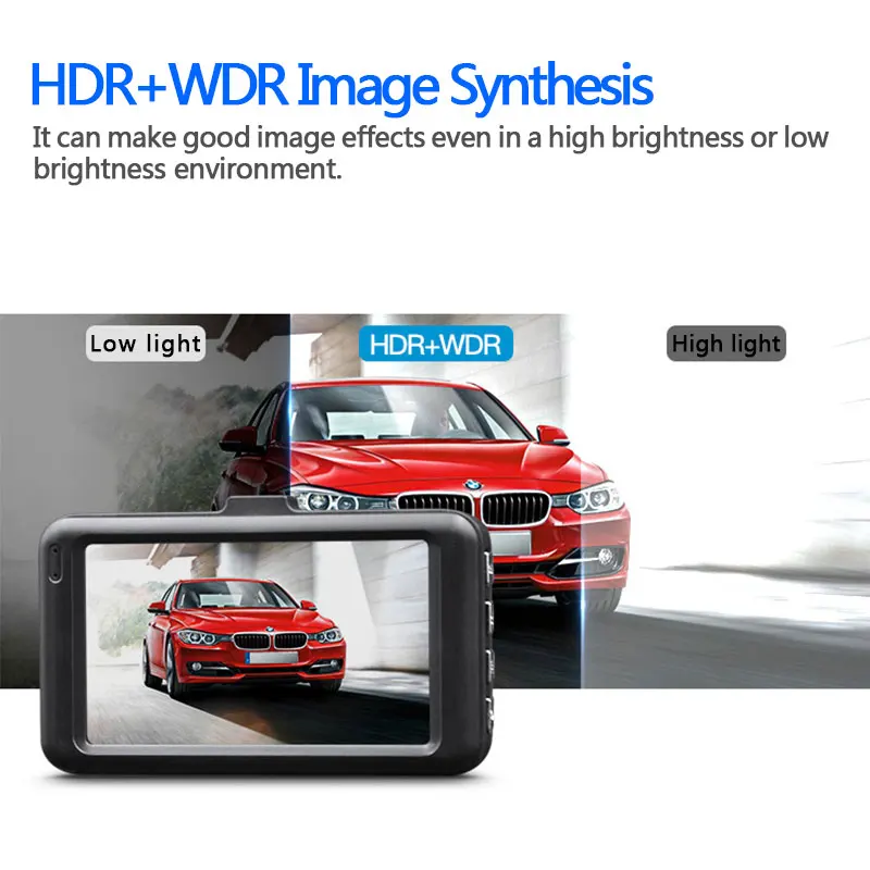 3&quot HD Screen Car DVR Parking Monitoring Cycle Recorder Dual Lens 1080p G-sensor Night Vision Video 140 Angle Dash Cam Camera |