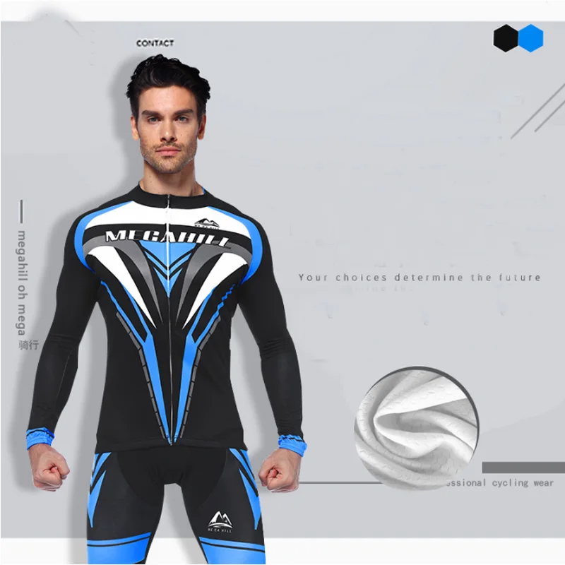 2017 Горячие Велоспорт Джерси осень Зимние теплые длинная рубашка для верховой