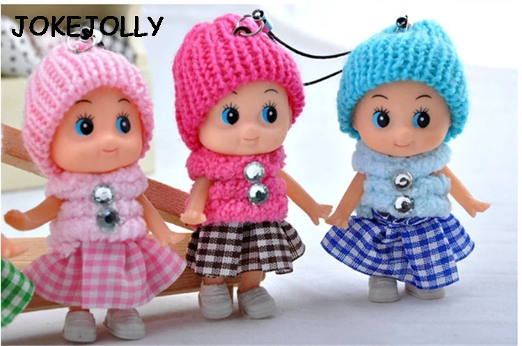 1pc 8cm Baby Dolls for girls Kids Toys Soft Interactive Toy Mini Doll gifts For Girls mobile phone key chain GYH | Игрушки и хобби